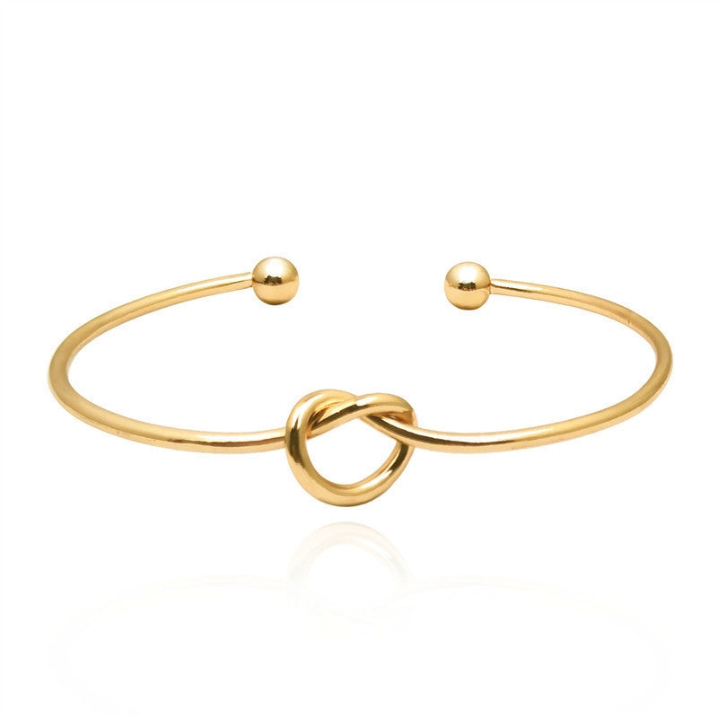 Geometric Metal Plated Rose Gold Open Bangle Bracelet for Women
