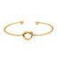 Geometric Metal Plated Rose Gold Open Bangle Bracelet for Women