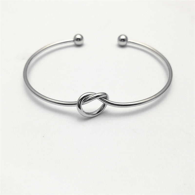 Geometric Metal Plated Rose Gold Open Bangle Bracelet for Women