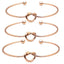 Geometric Metal Plated Rose Gold Open Bangle Bracelet for Women