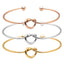 Geometric Metal Plated Rose Gold Open Bangle Bracelet for Women