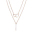 Simple Geometric Double Circle Pendant Necklace with Tassel Chain