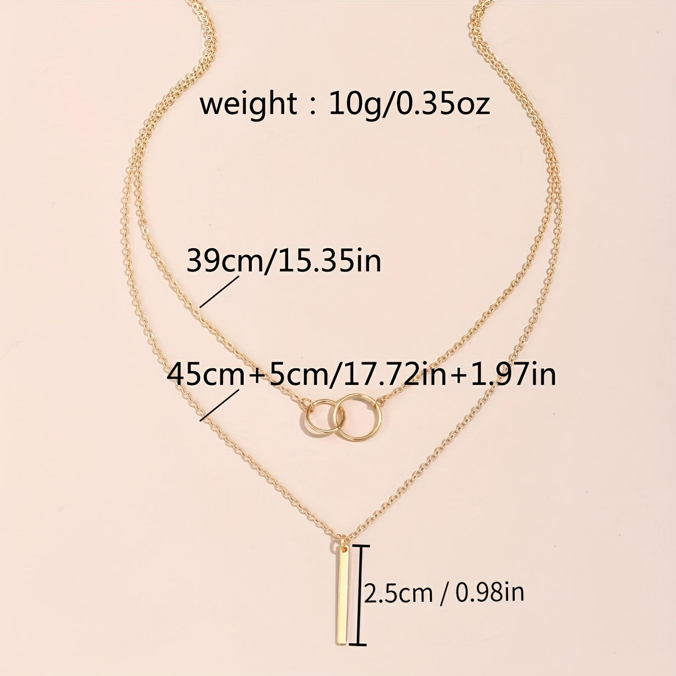 Simple Style Geometric Metal Wholesale Double Layer Necklaces