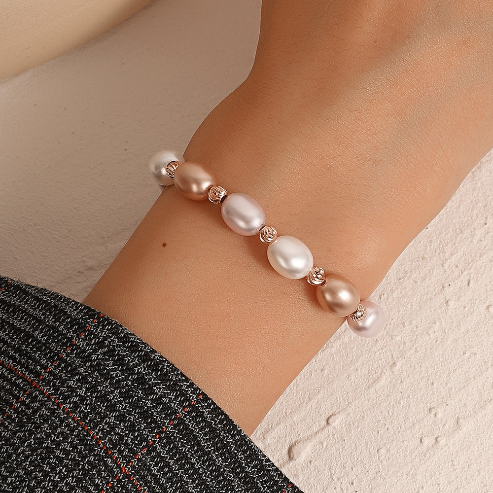 Minimalist Baroque Geometric Pearl Adjustable Bracelet