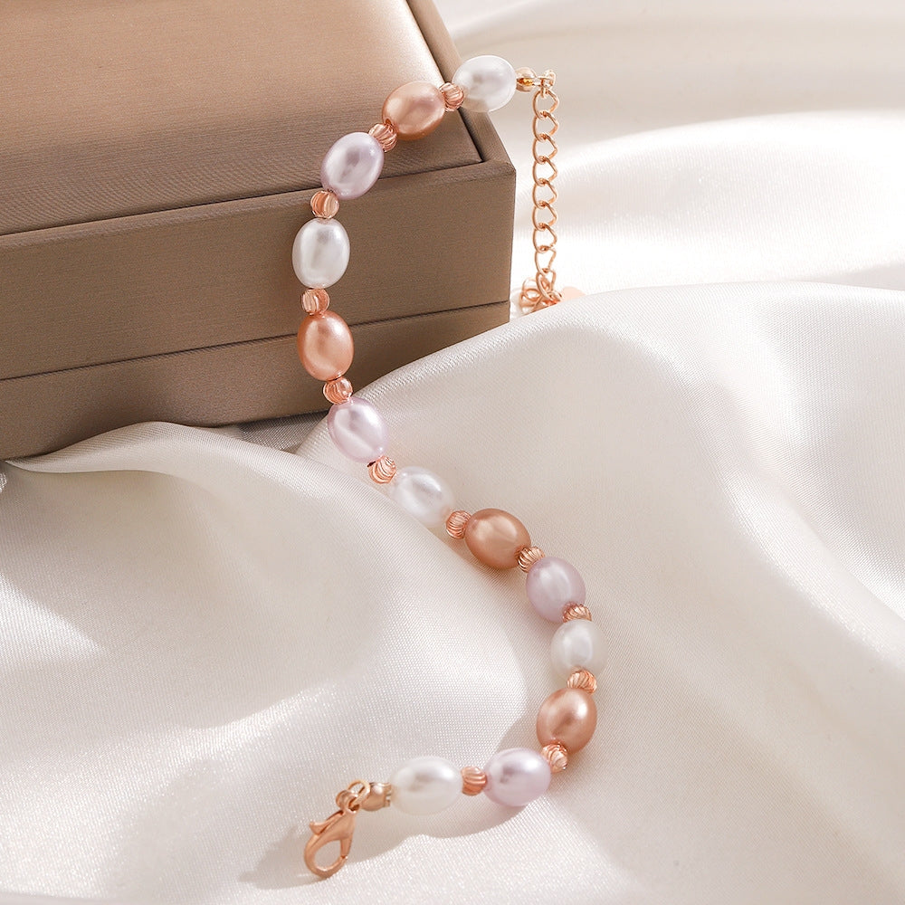 Minimalist Baroque Geometric Pearl Adjustable Bracelet