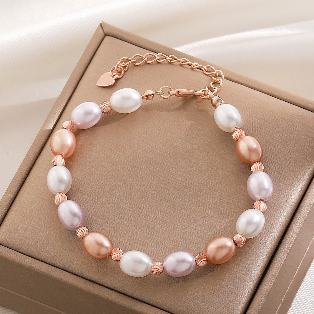 Minimalist Baroque Geometric Pearl Adjustable Bracelet