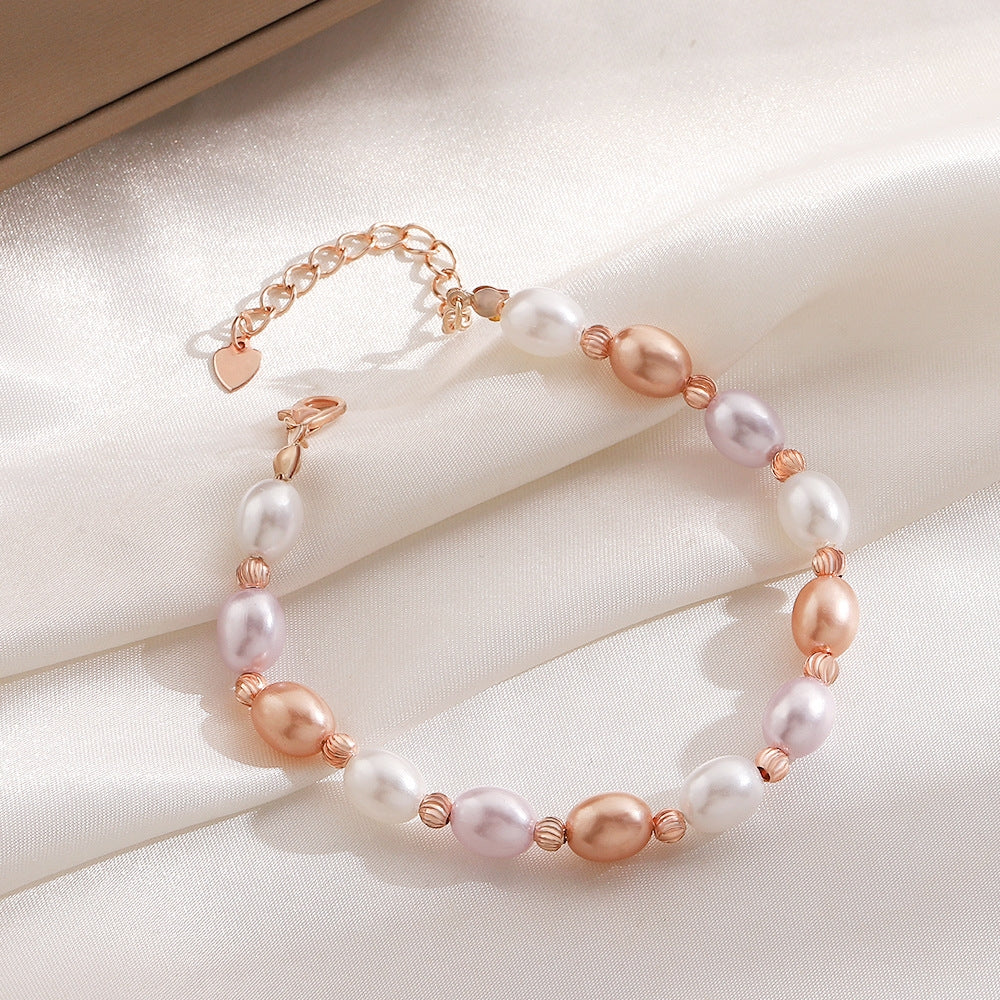 Minimalist Baroque Geometric Pearl Adjustable Bracelet