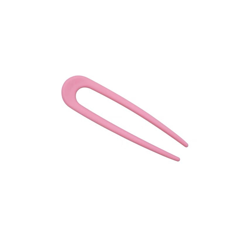 Geometric Candy Color U-Shaped Hairpin - Simple Style Hair Accessory