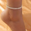 Simple Geometric Rhinestone Cross Anklet - Fashionable Women's Jewelry