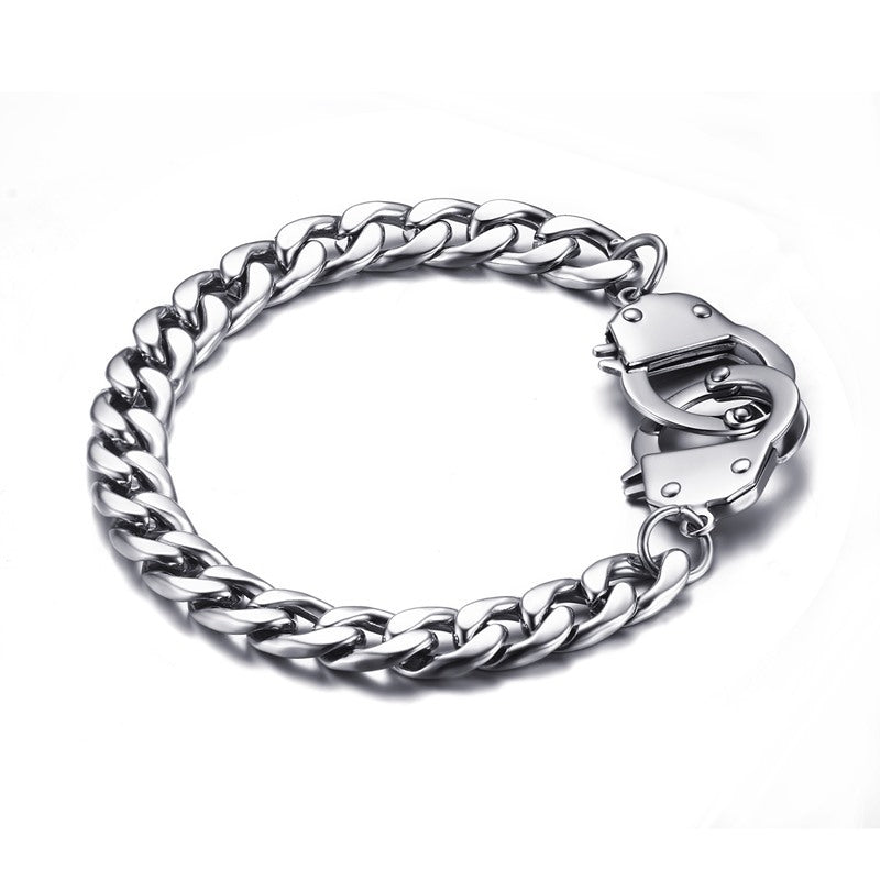 Simple Geometric Stainless Steel Handcuff Bracelet 20.5mm