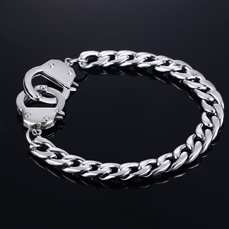 Simple Geometric Stainless Steel Handcuff Bracelet 20.5mm