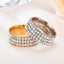 Simple Geometric Stainless Steel Zircon Inlay Couple Ring