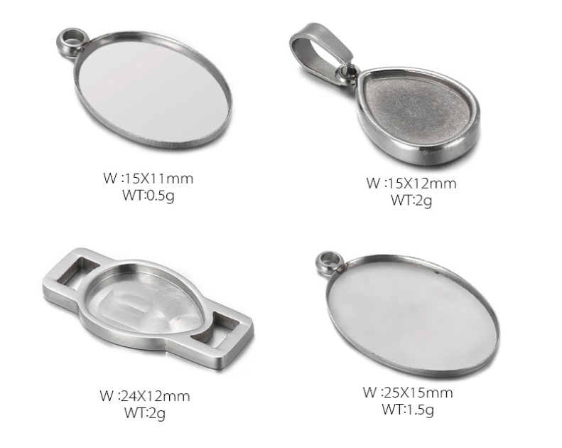 Geometric Stainless Steel Jewelry Oval Water Drop Pendant DIY Accessories