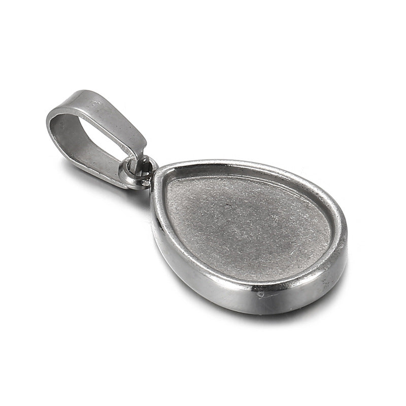 Geometric Stainless Steel Jewelry Oval Water Drop Pendant DIY Accessories