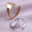 Minimalist Geometric 18K Gold Plated Adjustable Stainless Steel Open Ring