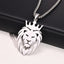 Geometric Stainless Steel Lion Head Pendant Necklace