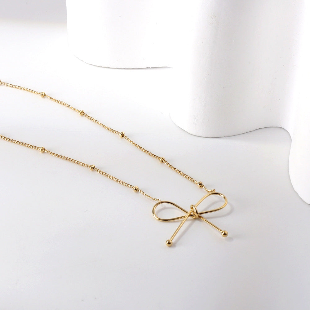 Geometric Gold Plated Stainless Steel Pendant Necklace