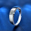 Simple Geometric Sterling Silver Moissanite Open Ring for Men and Couples