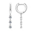 Simple Geometric Sterling Silver Moissanite Tassel Drop Earrings