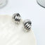 Geometric Stripe Alloy Plating Cross Metal Stud Earrings