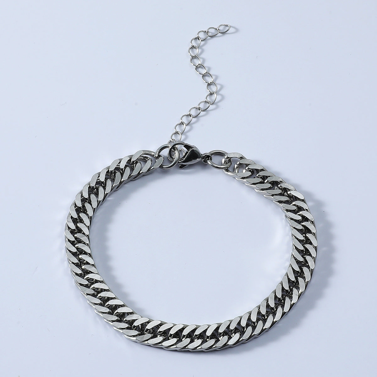 Simple Geometric Titanium Steel Cuban Chain Bracelet