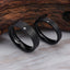 Simple Geometric Titanium Steel Couple Rings Set