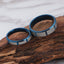 Simple Geometric Titanium Steel Couple Rings with Classic Blue Groove