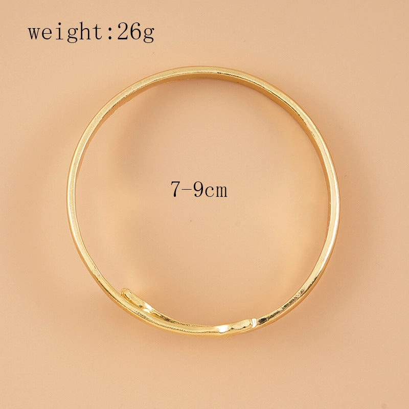 Simple Style Embrace Alloy Bangle Bracelet for Women