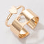 Simple Heart Alloy Couple Rings Set with Punk Style Hollow Butterfly Design