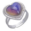 Simple Heart Shape Alloy Inlay Gemstone Adjustable Women's Ring