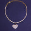 Simple Heart Shape Rhinestone Diamond Anklet - Trendy Beach Jewelry