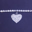 Simple Heart Shape Rhinestone Diamond Anklet - Trendy Beach Jewelry