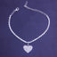 Simple Heart Shape Rhinestone Diamond Anklet - Trendy Beach Jewelry