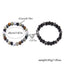 Simple Heart Shape Natural Stone Glass Beaded Unisex Couple Bracelets Set with Magnetic Attraction