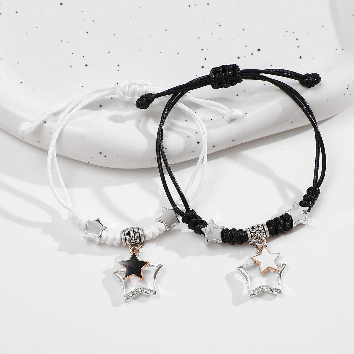 Simple Heart & Star Alloy Unisex Couple Bracelets