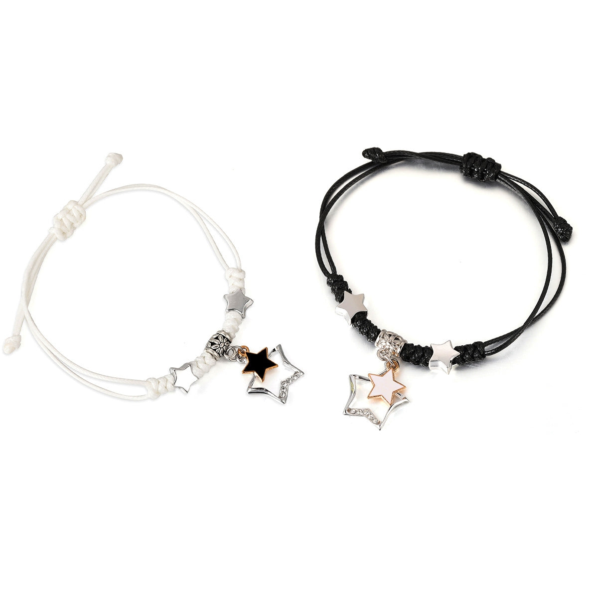 Simple Heart & Star Alloy Unisex Couple Bracelets