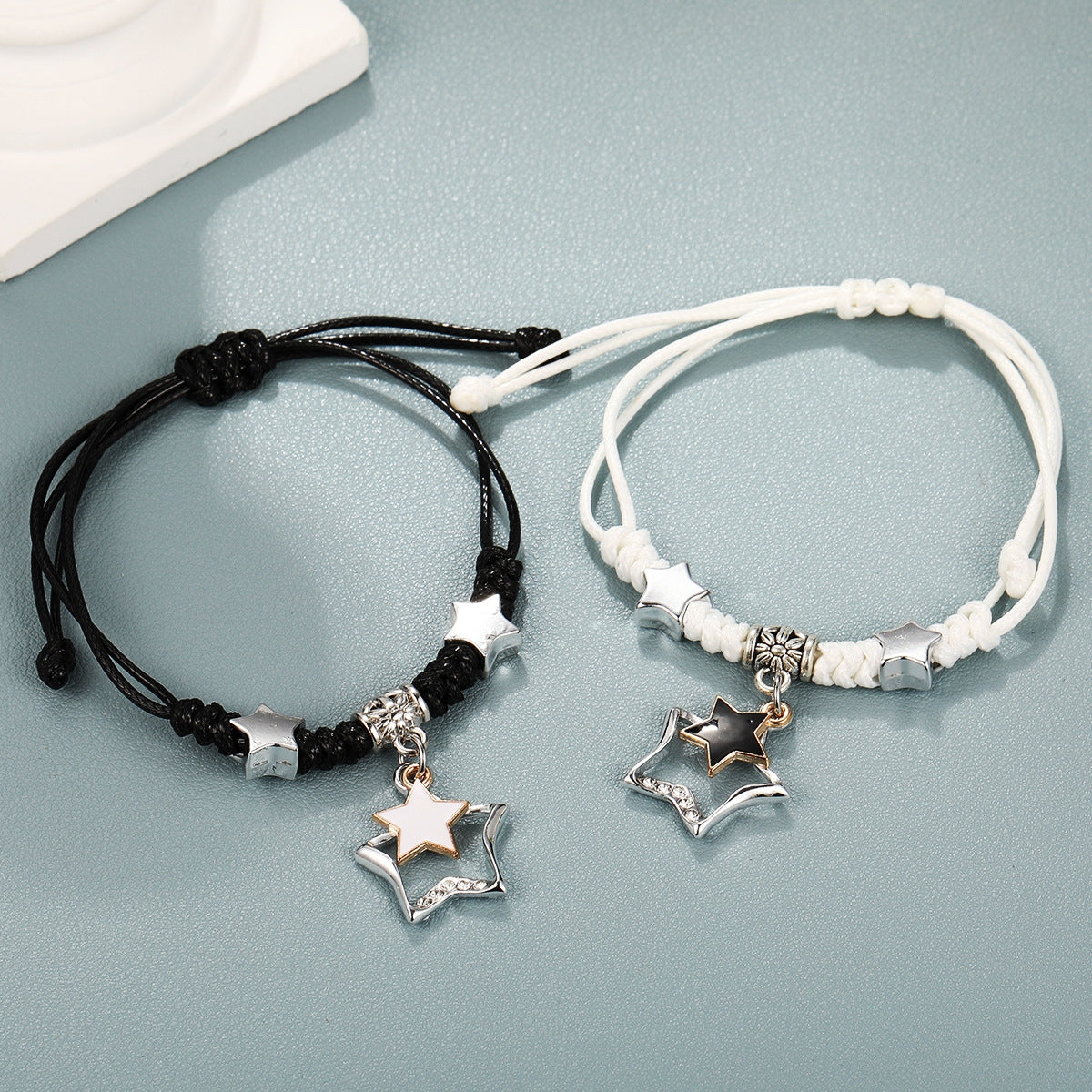 Simple Heart & Star Alloy Unisex Couple Bracelets