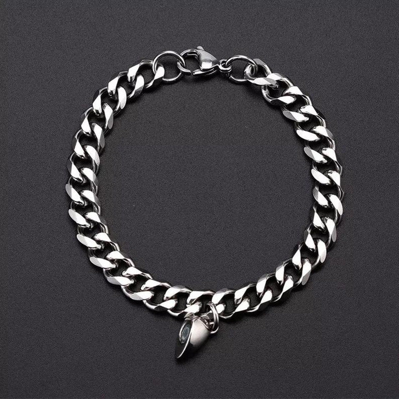 Simple Heart Shape Alloy Couple Bracelets - Romantic Magnetic Love Design for Men and Women