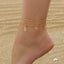 Simple Geometric Heart-Shaped Layered Rhinestone Women's Anklet