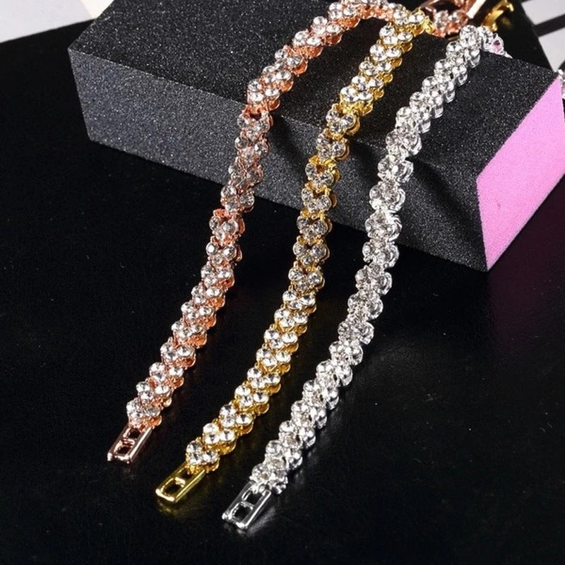 Elegant Heart Crystal Alloy Bridal Bracelet