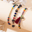 Simple Heart Crystal Tassel Beaded Bracelet Set for Women