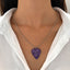 Simple Heart Shape Acrylic Alloy Pendant Necklace with Guitar Pick Charm