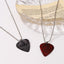 Simple Heart Shape Acrylic Alloy Pendant Necklace with Guitar Pick Charm