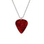 Simple Heart Shape Acrylic Alloy Pendant Necklace with Guitar Pick Charm