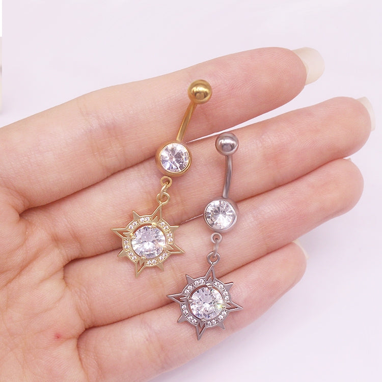 Heart Shape Butterfly Cat Zircon Stainless Steel Navel Ring