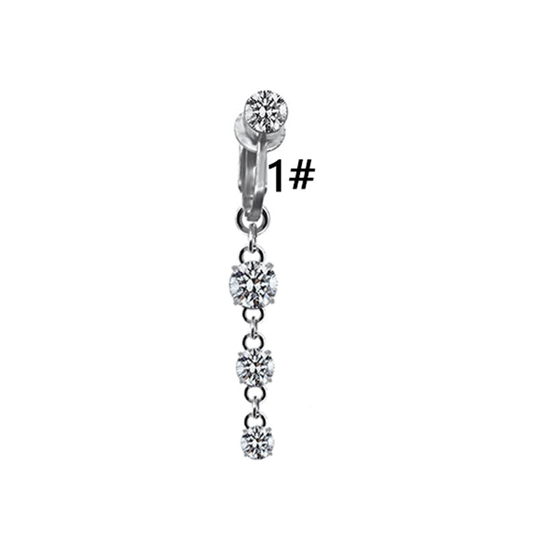 Heart & Eye Zircon Inlay Stainless Steel Belly Ring Set with Butterfly and Pearl Accents