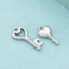 Heart Shaped Stainless Steel Key Pendant Necklace - Hollow Lock Design Jewelry Accessories