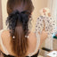 Heart Shape Lace Tassel Hair Tie with Pearl Mesh Band