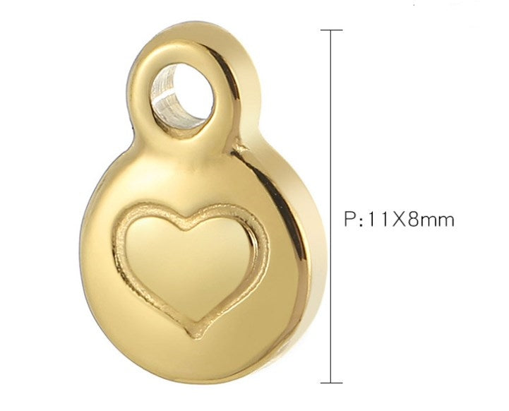 Heart Shape Stainless Steel Jewelry Accessories - Creative Gold Titanium Steel Love Pattern Necklace Earrings Pendant