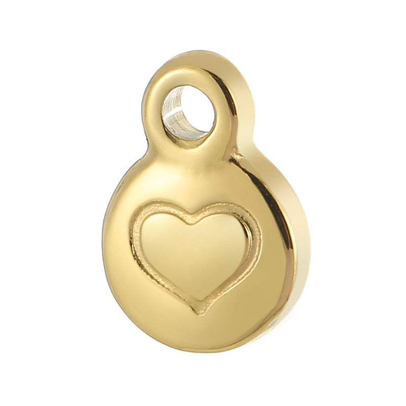 Heart Shape Stainless Steel Jewelry Accessories - Creative Gold Titanium Steel Love Pattern Necklace Earrings Pendant